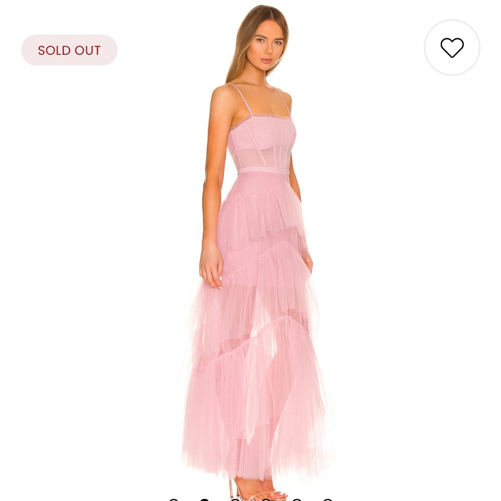 BCBGMaxAzria Corset Tulle Gown in Pink Tint